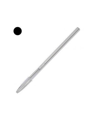 Bolígrafo bic cristal negro plata