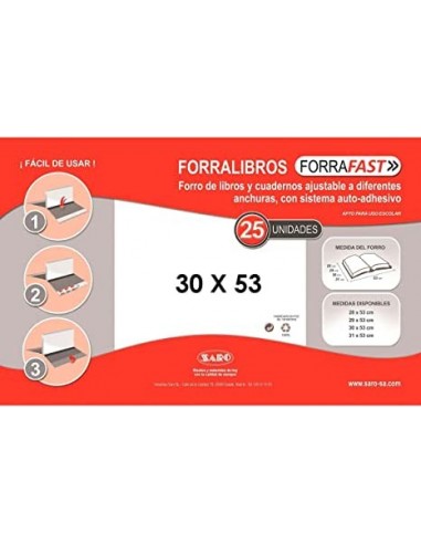 FORRALIBRO SARO 30X53 PVC TRANSPARENTE